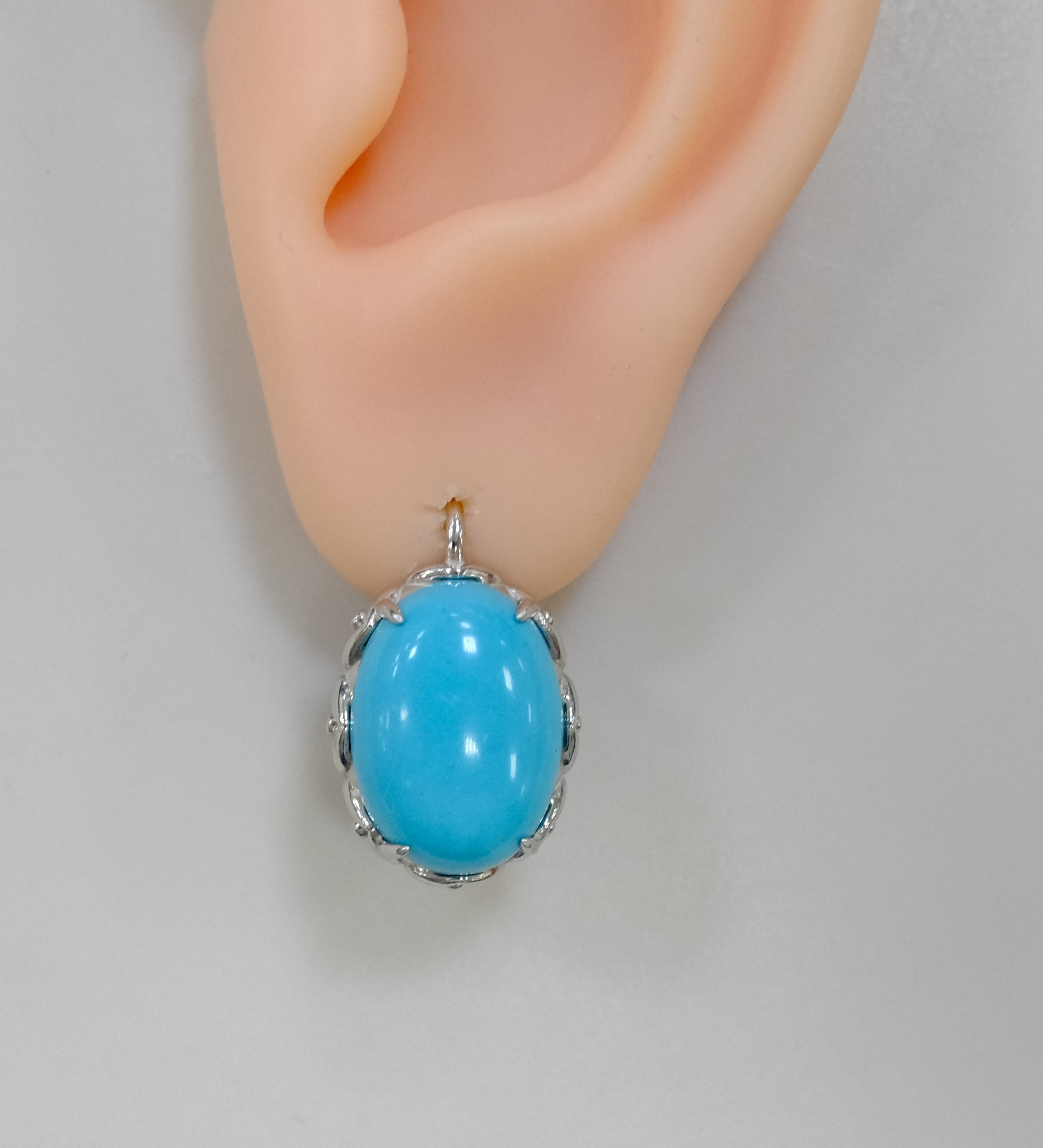Серебряные серьги с бирюзой